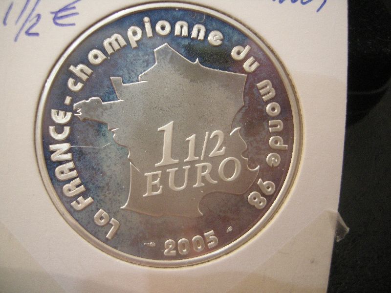 (afbeelding voor) 1½ Euro Frankrijk 2005 Proof WK Voetbal Duitsland 2006